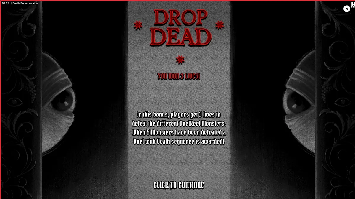 Tampilan visual slot Death Becomes You dengan estetika gotik